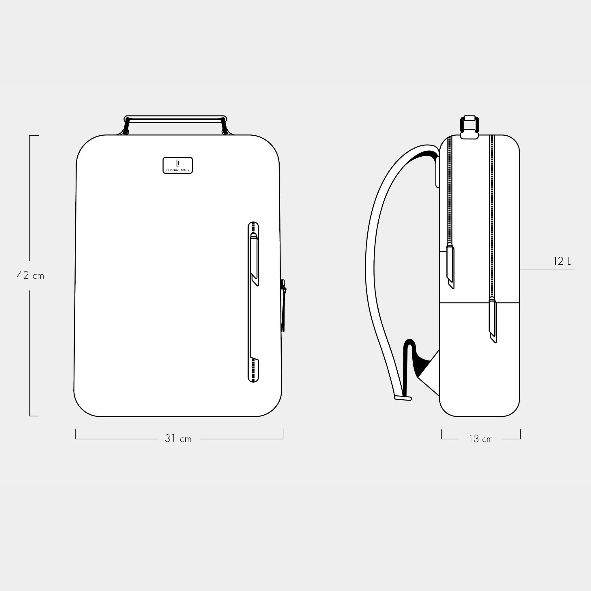 Minimalist Backpack Cactus Leather Black - Lilienthal Berlin