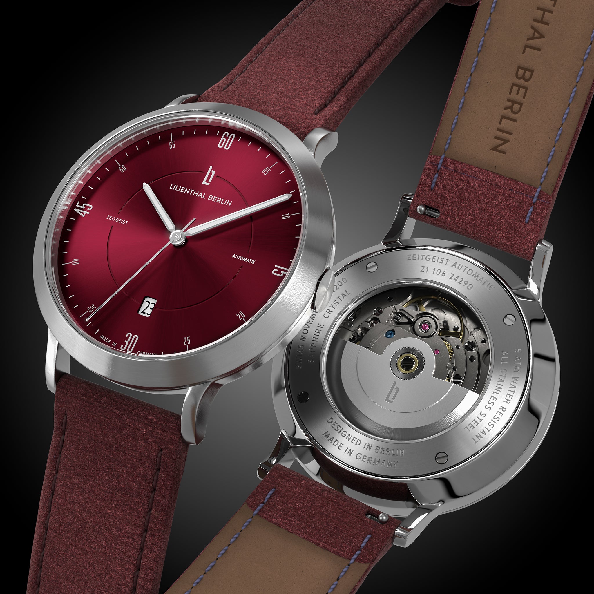 Zeitgeist Automatik Silver Bordeaux - Lilienthal Berlin