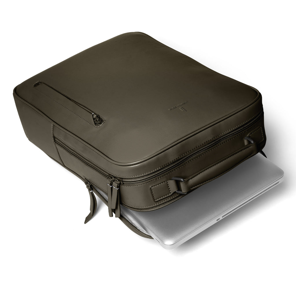 Minimalist Backpack Cactus Leather Khaki - Lilienthal Berlin