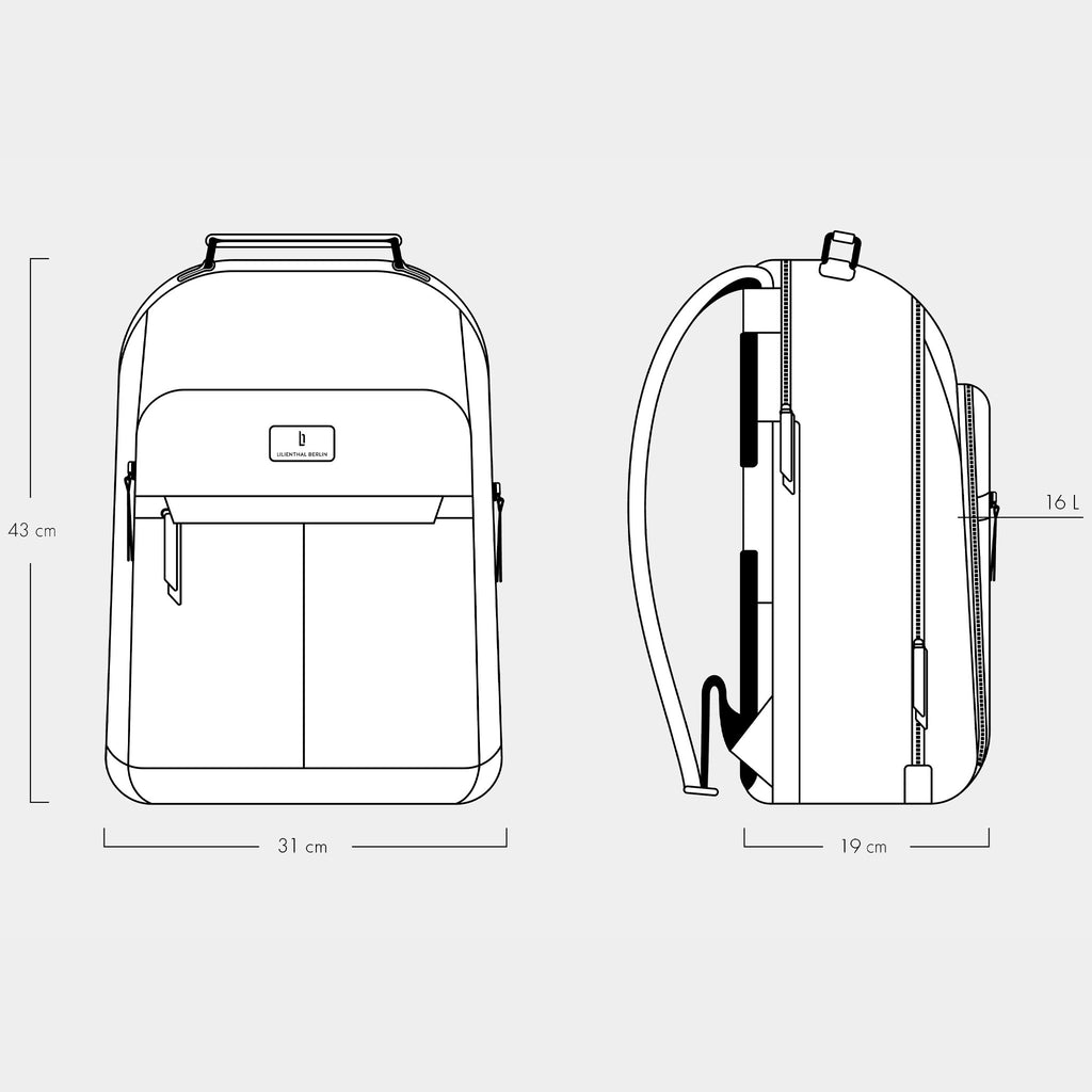 Essential Backpack Cactus Leather Black - Lilienthal Berlin