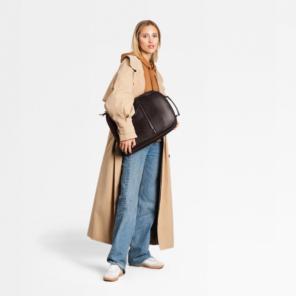 Essential Backpack Cactus Leather Dark Brown - Lilienthal Berlin