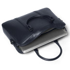 Classic Briefcase Cactus Leather Navy Blue - Lilienthal Berlin